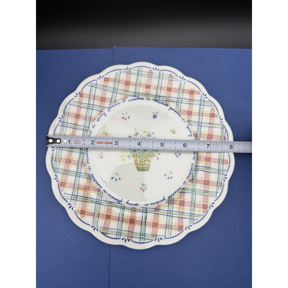 Nikko Dena's Garden Set of Four Salad Plates 8" green yellow blue Red 1998 New - Picture 6 of 17
